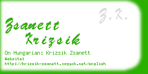 zsanett krizsik business card